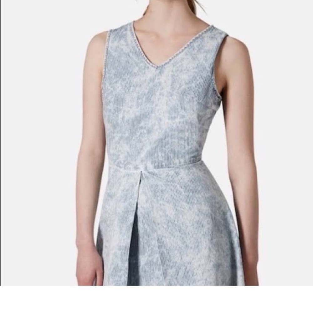Topshop Moto Stripe V-Neck Acid Wash Mini Dress